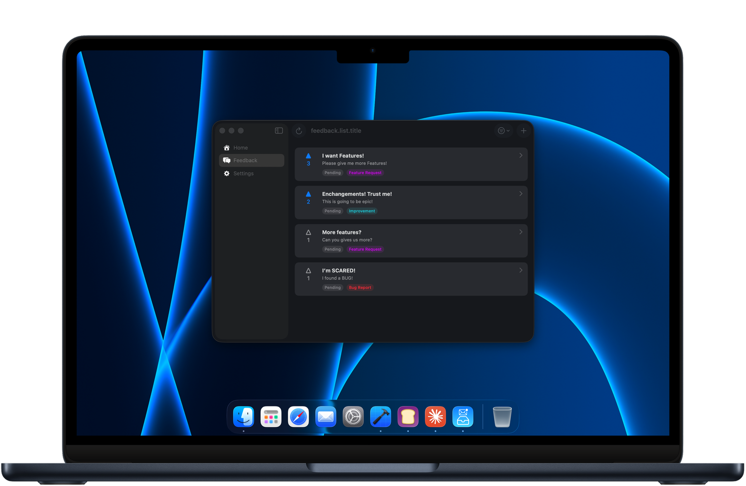 FeedbackKit on macOS